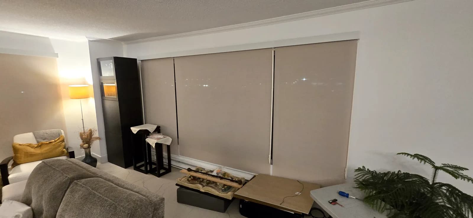 Toiles solaires 3 % dans un salon, Mont-Royal